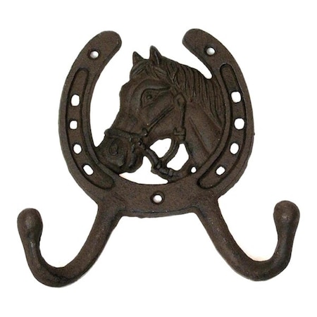 Perfectpet Cast Iron Horseshoe 2-Hook, Brown PE1808700